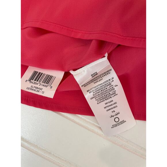 NWT BCBG Max Azria Chomisee Dress Geranium Woven Cotton Halter Ruffled Size 12 - Picture 8 of 8